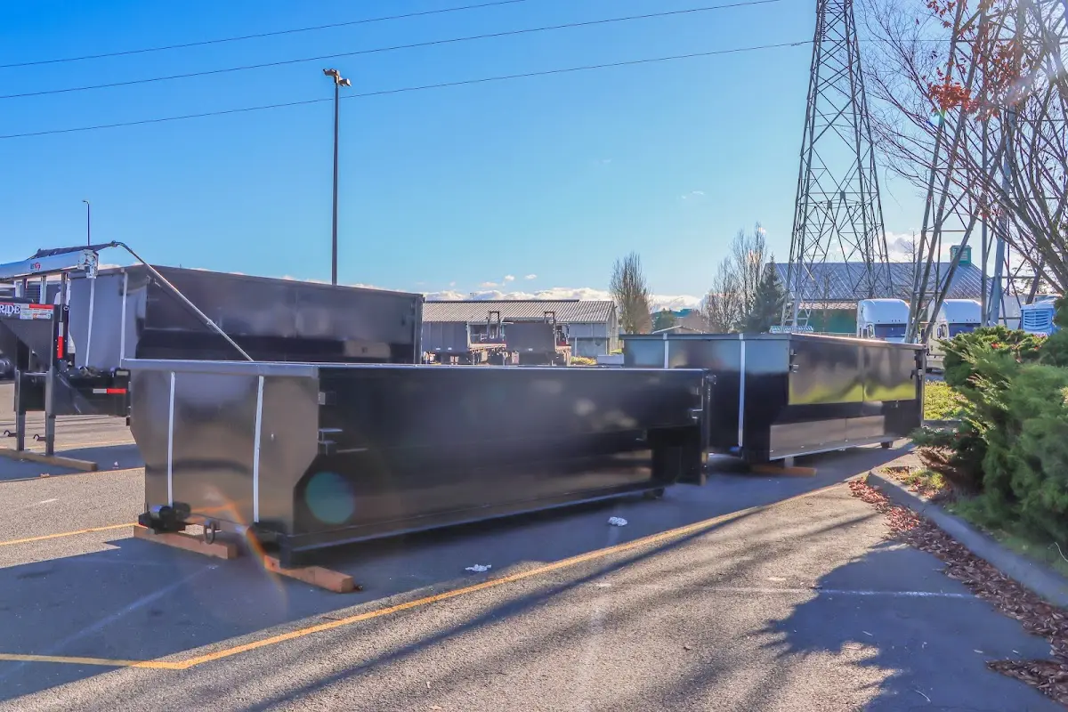 Roll-off dumpster ready for waste disposal at job site for Construction Dumpster Rental in Richfield